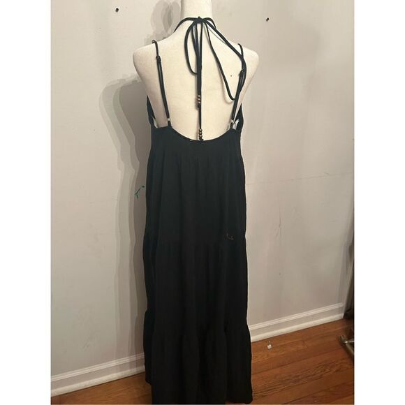 Charlie Holiday Women's Black Harlow Keyhole Cotton Maxi Dress Size US 8 - Picture 5 of 10